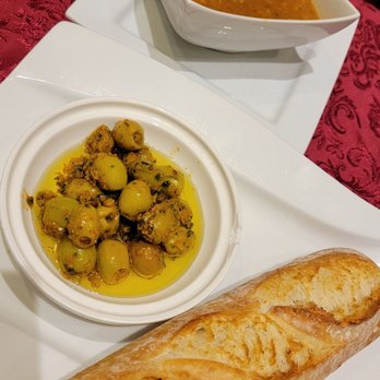 L'Olive Noire - House bread and olive oil. With a side of amazing soup. - Moroccan Near Me - Montreal, Quebec L'Olive Noire - House bread and olive oil. With a side of amazing soup. - Moroccan Near Me - Montreal, Quebec