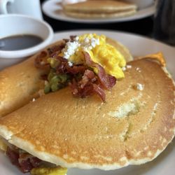 Pj's Pancake House - Stuffed Pancakes w/ Bacon
