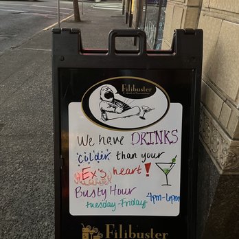 Filibuster Lounge - Their signage - Cocktail Bars Near Me - Olympia, Washington