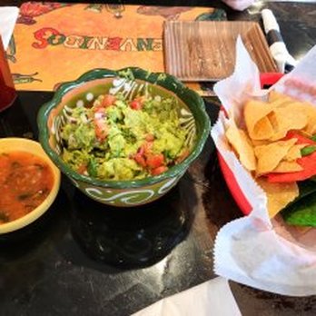 LA Cabanita - guacamole and the tri-color chips with two sauces - Mexican Near Me - Manahawkin, New Jersey