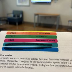 Inova Schar Heart and Vascular - Waiting room with colors for procedures