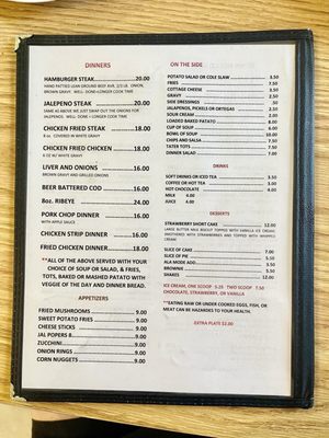 Menu photo 1 Salome Restaurant Salome, AZ
