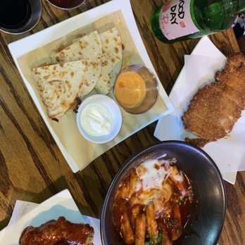 The Jin - Korean wings (half/half), Spicy Teokbokki with Chicken Katsu, Kimchi Quesadilla - Korean Near Me - New York, New York The Jin - Korean wings (half/half), Spicy Teokbokki with Chicken Katsu, Kimchi Quesadilla - Korean Near Me - New York, New York
