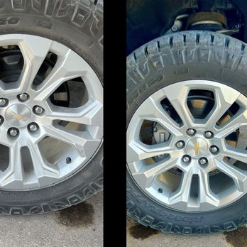 Caliber Collision - Right one is silver and left one is original rim - Body Shops Near Me - San Antonio, Texas