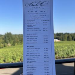 Hawks View Winery - Tasting Menu