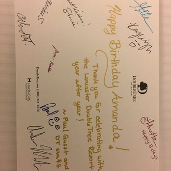 DoubleTree Resort by Hilton Hotel Lancaster - I'm used a card signed by the staff.   Seems they care about their customers!  Bravo - Hotels Near Me - Lancaster, Pennsylvania