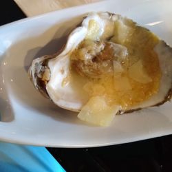 One oyster from the parmesan bake. I forgot to take the picture to show all three.