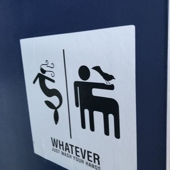 Cafe Wild - Hahahaha! West Coast bathroom sign at Cafe Wild - Breakfast & Brunch Near Me - Manhattan Beach, California Cafe Wild - Hahahaha! West Coast bathroom sign at Cafe Wild - Breakfast & Brunch Near Me - Manhattan Beach, California