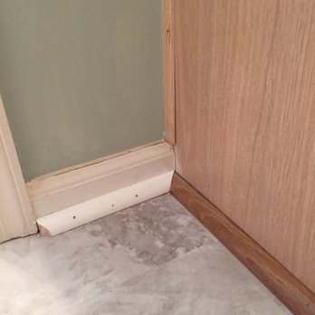 Creative Floorworks - Recommended the wood quarter round to match the cabinet. As you can see it looks like crap. He did change it to white - Flooring Near Me - Virginia Beach, Virginia Creative Floorworks - Recommended the wood quarter round to match the cabinet. As you can see it looks like crap. He did change it to white - Flooring Near Me - Virginia Beach, Virginia