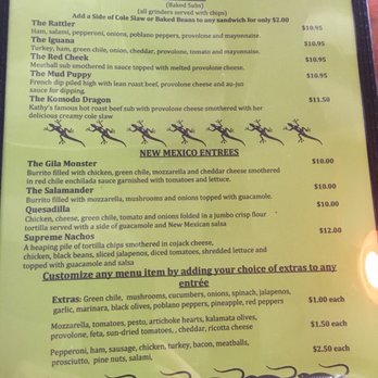 Lazy Lizard Grill - Menu cont'd - Pubs Near Me - Cedar Crest, New Mexico