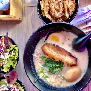 Jounetsu Ramen - Tonkotsu ramen and Pork Bowl plus salad - Ramen Near Me - Long Beach, California