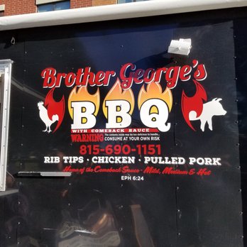 Brother George's BBQ - Signage on side of food truck - Food Trucks Near Me Brother George's BBQ - Signage on side of food truck - Food Trucks Near Me