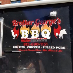 Brother George's BBQ - Signage on side of food truck