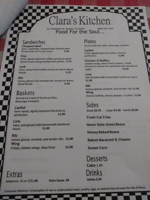 Menu photo 7 Clara’s Kitchen Denton, TX