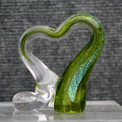 Erickson Arts - Green Heart With Dichroic Swirl