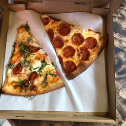 Slice of Margherita slices, pepperoni Slice of Margherita slices, pepperoni