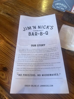 Menu photo 1 Jim 'N Nick's Bar-B-Q Smyrna, GA Menu photo 1 Jim 'N Nick's Bar-B-Q Smyrna, GA