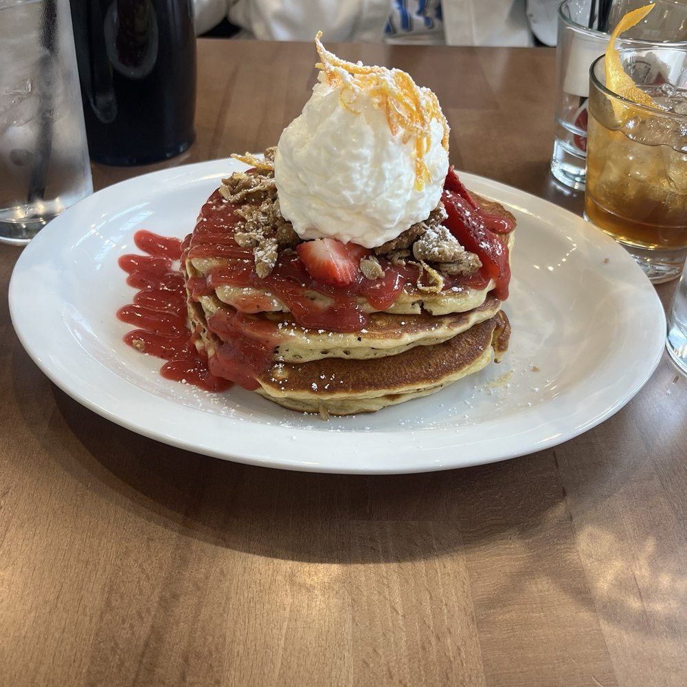 Dime Store - Rhubarb & Ricotta Pancakes - Breakfast & Brunch Near Me - Rochester Hills, Michigan