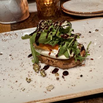 State and Lake Chicago Tavern - Burrata & Spiced Sweet Potato Bruschetta - New American Near Me - Chicago, Illinois