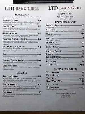Menu photo 2 LTD Bar & Grill Seattle, WA