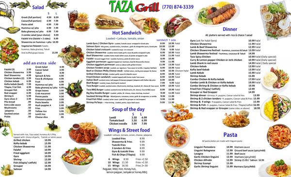 Menu photo 2 Taza Grill Atlanta, GA Menu photo 2 Taza Grill Atlanta, GA