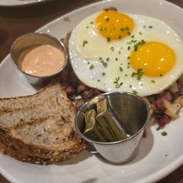 Pastrami Hash with eggs. Pastrami Hash with eggs.