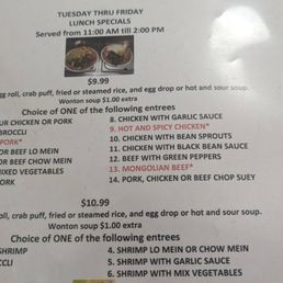 Lunch specials Lunch specials