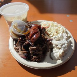 Big Daddy's Rockin Q - 2 meat combo meal (brisket & sausage) with coleslaw & potato salad - fabulous!
