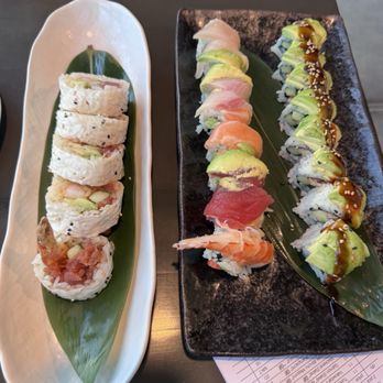 Shimogamo - 1. Forgot name. 2. Rainbow roll 3. Caterpillar roll - Japanese Near Me - Gilbert, Arizona