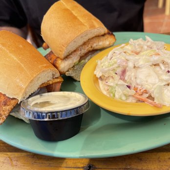 Stock Rock Cafe - Fish sandwich and coleslaw - Seafood Near Me - Stock Island, Florida