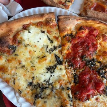 Bleecker Street Pizza - White slice (left) & Nonna Maria slice (right) - Pizza Near Me - New York, New York