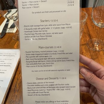 Bourgogne Sud - Menu - French Near Me - Paris, 75 Bourgogne Sud - Menu - French Near Me - Paris, 75