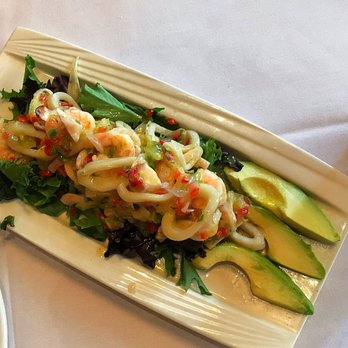 Sayola Restaurant - seafood salad with calamari, shrimp, octopus, and avocado - Spanish Near Me - Montclair, New Jersey