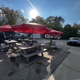 View of parking lot seating