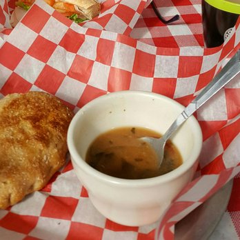Froehlich's Bakery - Ham and cheese calzone with tomato white bean spinach soup - Bakeries Near Me - Three Oaks, Michigan Froehlich's Bakery - Ham and cheese calzone with tomato white bean spinach soup - Bakeries Near Me - Three Oaks, Michigan