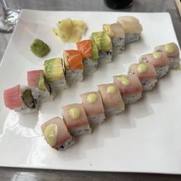Rainbow roll and Yellowtail Lover Roll Rainbow roll and Yellowtail Lover Roll