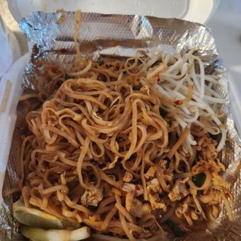 Thai Peppers - Chicken Pad Thai after we've eaten half of it!!! So much happiness!!!! - Thai Near Me - Roseville, California Thai Peppers - Chicken Pad Thai after we've eaten half of it!!! So much happiness!!!! - Thai Near Me - Roseville, California