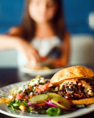Photo of Joe Vinny & Bronsons Bohemian Cafe - El Paso, TX, US. The Peoples Burger with 420 Fries