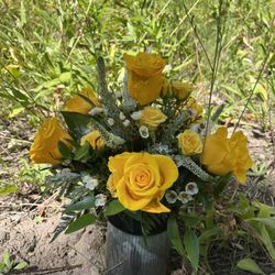 Sagebrush Floral - Beautiful arrangement of yellow roses with sage.