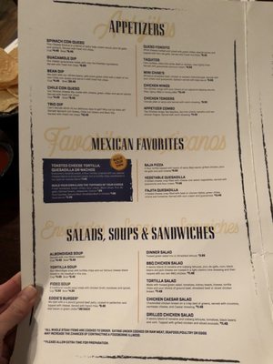 Menu photo 7 Eddie's Mexican Restaurant Las Vegas, NV