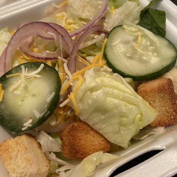 Chili's - Side dinner salad with old slimy cucumbers. - Bars Near Me - Antioch, California