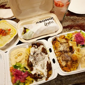 Mediterranean Grill - Baba ganoush, Greek gyro, Gyro plate and Chicken shawarma plate. - Food Trucks Near Me - Haiku, Hawaii