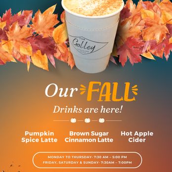 The Galley - Lakeside Cafe - Our Fall drinks are here! - Cafes Near Me - Kelowna, British Columbia The Galley - Lakeside Cafe - Our Fall drinks are here! - Cafes Near Me - Kelowna, British Columbia