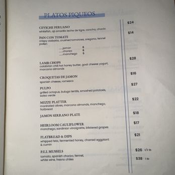 La Cosecha Bar + Restaurant - Menu - Spanish Near Me - Paso Robles, California