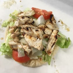 Dean Gyros - Our famous chicken pita! House marinated chicken breast, grilled to perfection, and served with lettuce, tomato, and mayo!