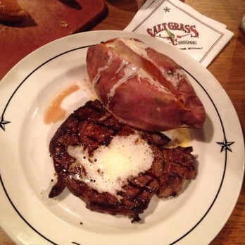 Saltgrass Steak House - Good sweet potato but mediocre and thin ribeye. - Steakhouses Near Me - Norman, Oklahoma Saltgrass Steak House - Good sweet potato but mediocre and thin ribeye. - Steakhouses Near Me - Norman, Oklahoma