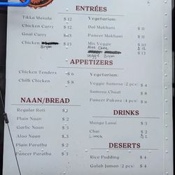 Nawab Indian Food - Menu