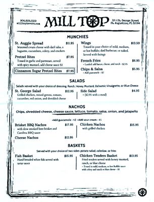 Menu photo 8 The Milltop Tavern & Listening Room St. Augustine, FL Menu photo 8 The Milltop Tavern & Listening Room St. Augustine, FL