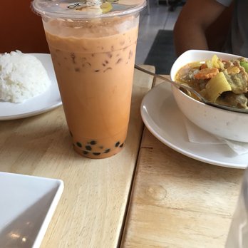 Noodle Plus - Boba Bubble Tea (Milk Tea, Taro) - Thai Near Me - White Plains, New York Noodle Plus - Boba Bubble Tea (Milk Tea, Taro) - Thai Near Me - White Plains, New York