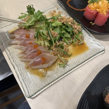 I Luv Sushi Too - Albacore sashimi with crispy onions - Sushi Bars Near Me - Orange, California